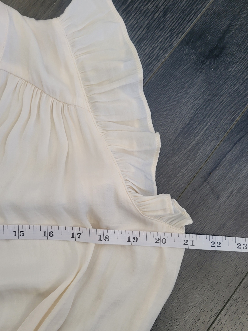 🎈SALE🎈EUC RACHEL Rachel Roy Tie-Neck Ruffle Sleeve Blouse Ivory SZ M Feminine - Picture 10 of 10